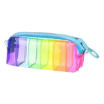 Пенал-косметичка Basir без наполнения, 19,5*8,5*7 см, серия "Радуга", прозрачный, с большой молнией, ассорти