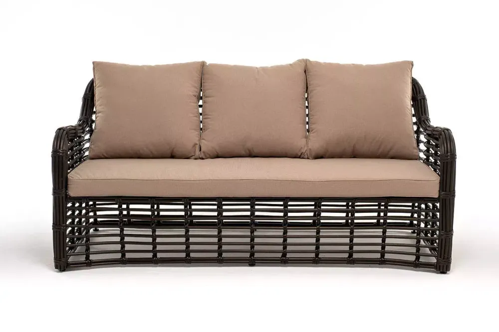 "Ницца" диван из искусственного ротанга трехместный, цвет бронзовый