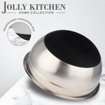 Миска Jolly Kitchen с крышкой, черная, 24 см, нержавеющая сталь 0,35 мм, объем 2,6 л