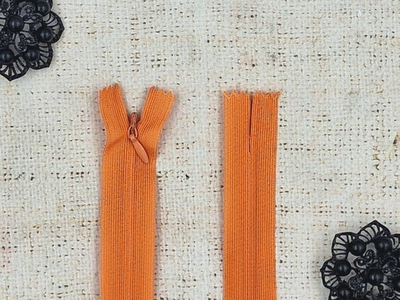 Молния потайная, L 50 см, оранжевый