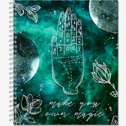 Тетрадь общая 96 листов на мет.гребне  "Лунная мистерия"