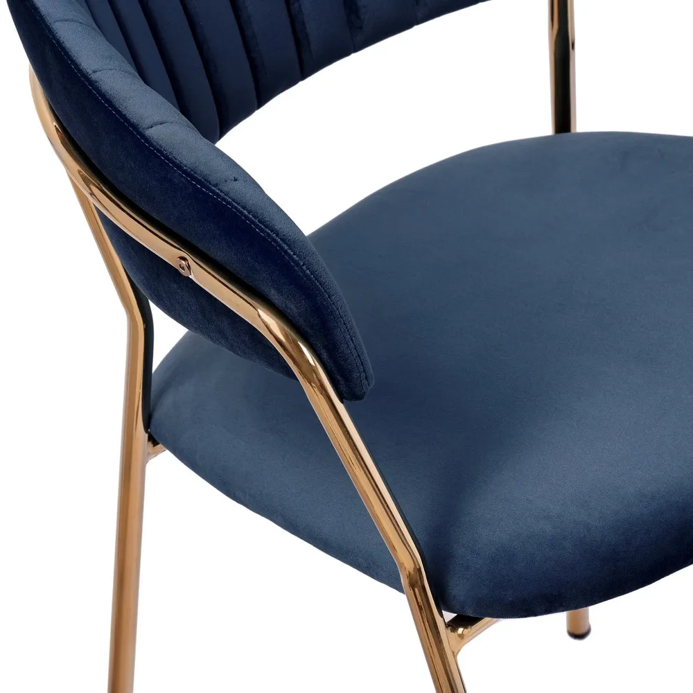 Комплект из 2-х стульев Bradex Home Turin синий, золотые ножки