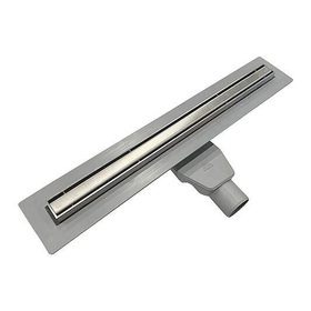 Дренажный канал щелевой с рамкой и решеткой MCH Chudej Slim Line CH 600 SL (600 х 3,5 мм), поворотный сифон D50, хром