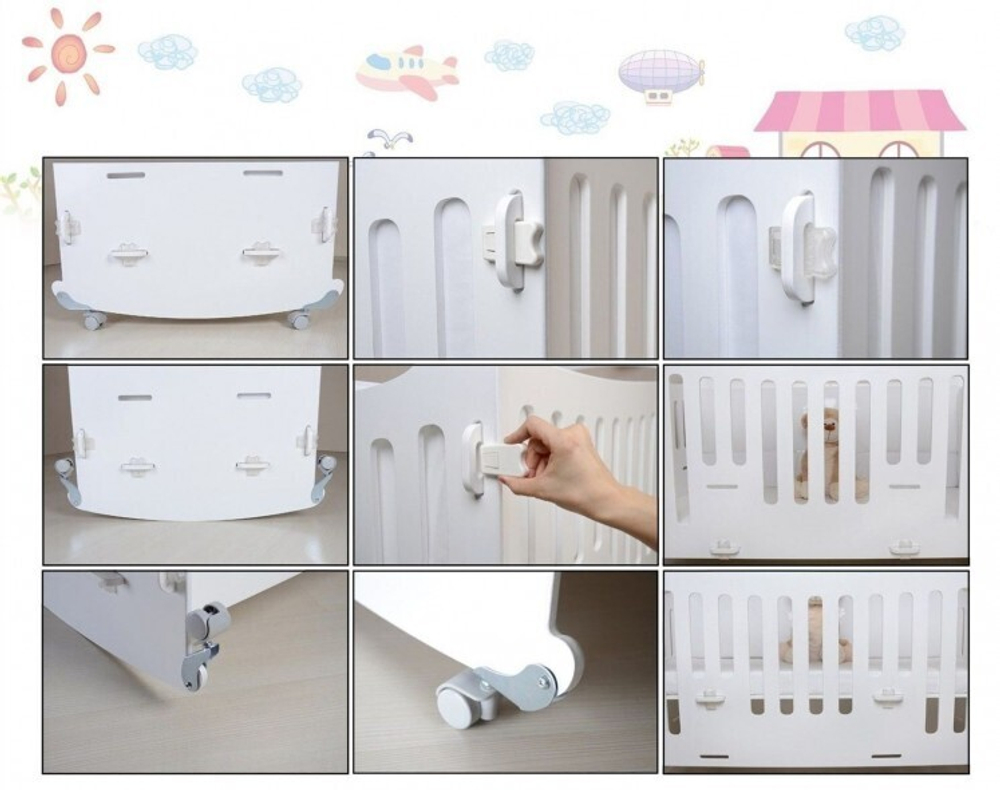 Классическая детская кроватка Agashi Mom Side 21 (белый)