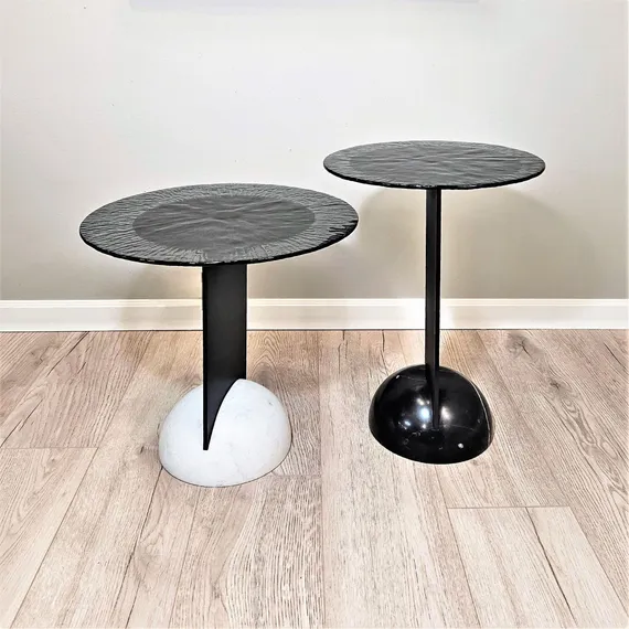 Комплект из 2 столиков 4469, металл, стекло, мрамор