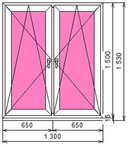 Пластиковое окно 1500 х 1300 ТермА Эко