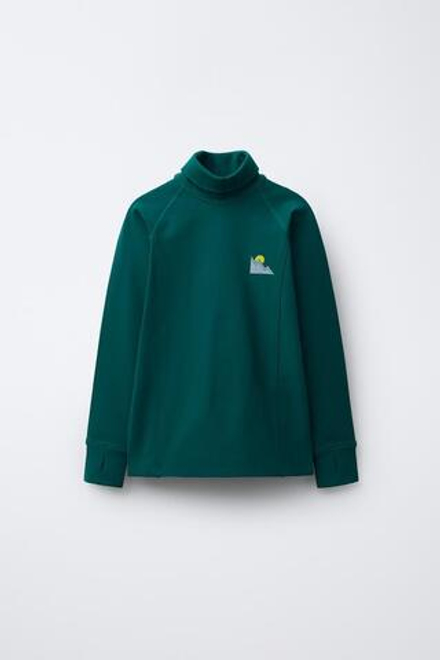 ZARA ТЕРМОФУТБОЛКА С ДЛИННЫМИ РУКАВАМИ, ЗЕЛЕНЫЙ