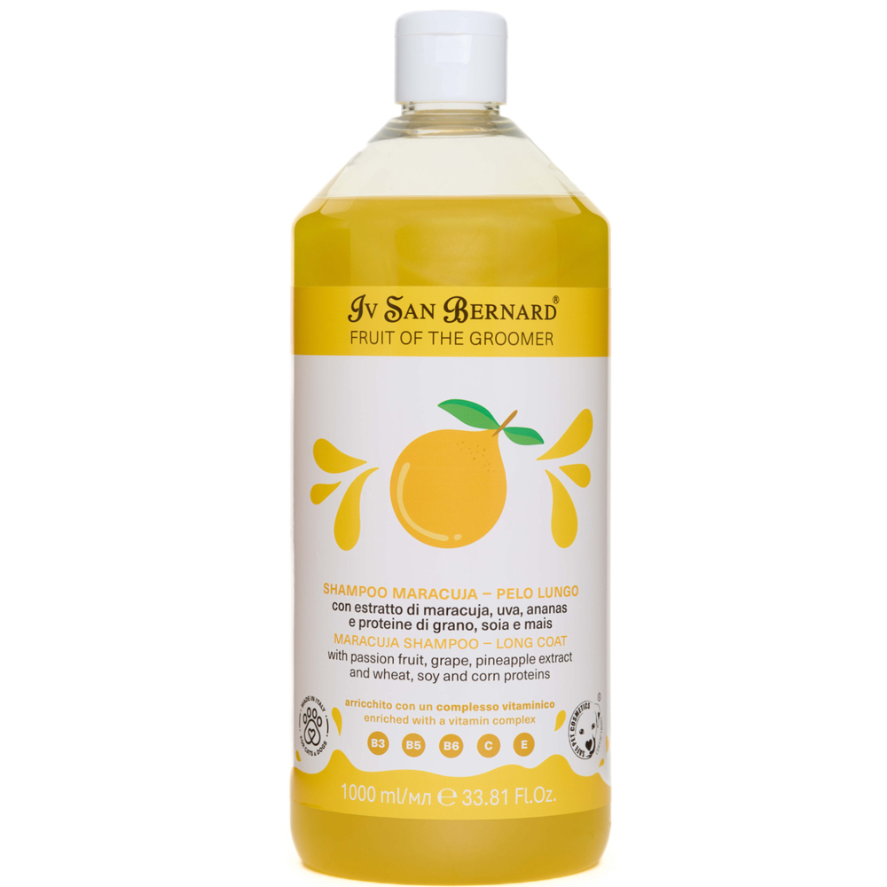 Шампунь Iv San Bernard Fruit of the Groomer Maracuja для длинной шерсти с протеинами 1000 мл