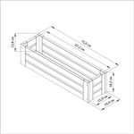 Ящик для хранения, 72х20х18, Эпларо, деревянный, навесной, для инструментов, для цветов и растений, для балкона, венге, Dipriz