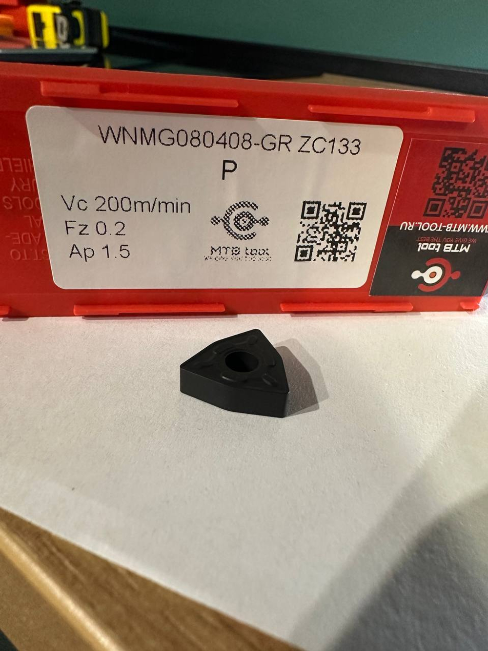 Пластина токарная WNMG080408-MF ZP357 (твердосплавная) для нержавеющей стали и универсальных сплавов