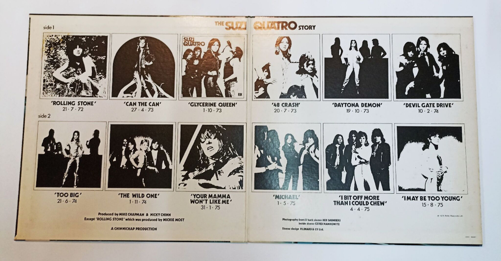 Винтажная виниловая пластинка LP Suzi Quatro The Suzi Quatro Story Golden Hits Poster (Japan 1975) (No Obi)
