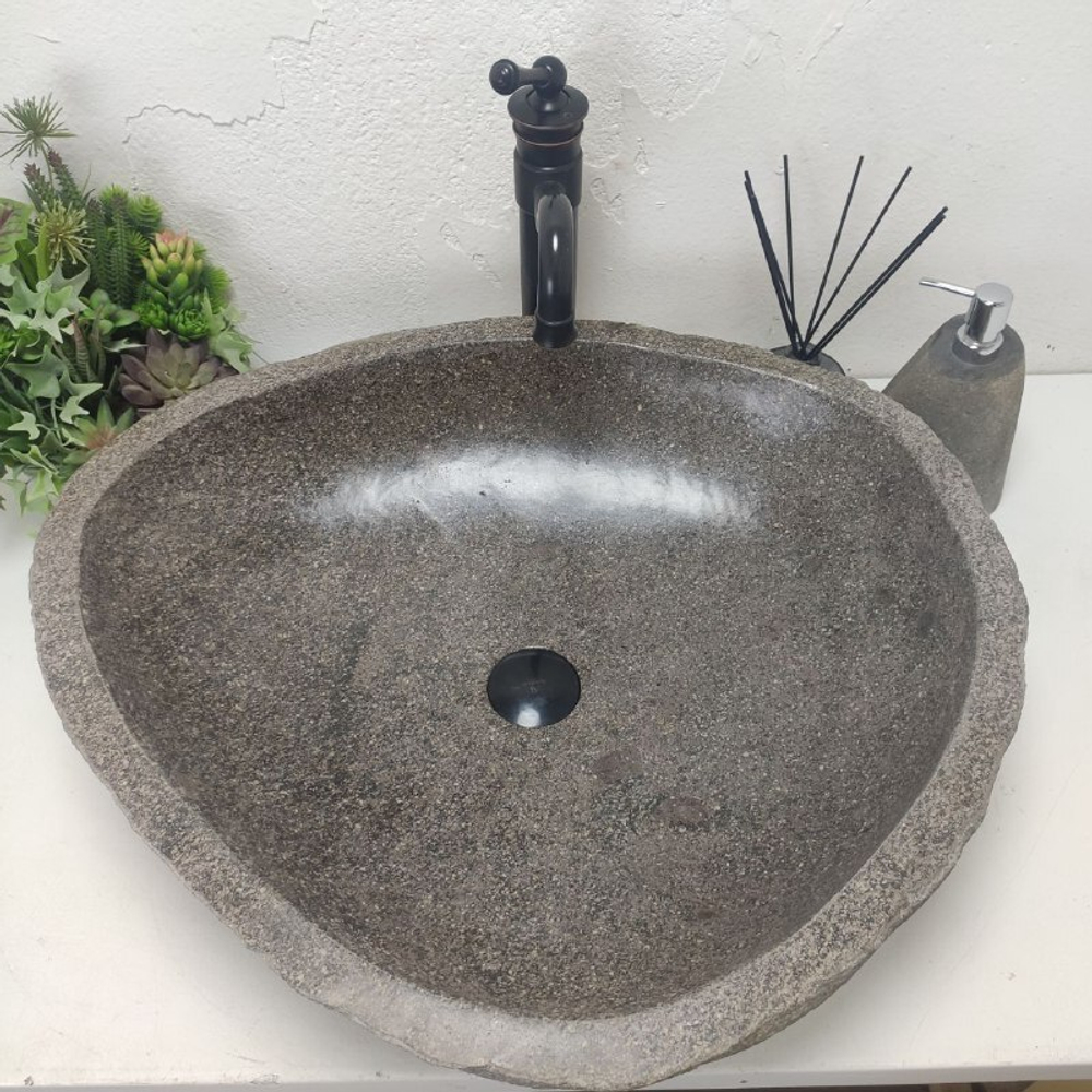 Раковина из речного камня RS-61728 (63*56*15)