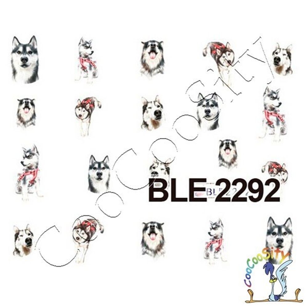 Слайдер-дизайн для ногтей Собаки BLE-2292