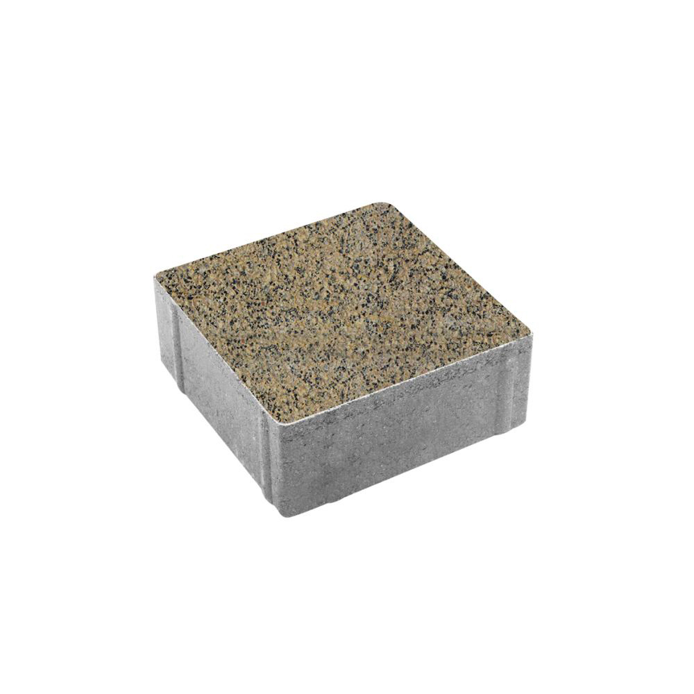 Тротуарная плитка КВАДРАТ 200х200 мм - Гранит+ Желтый с черным