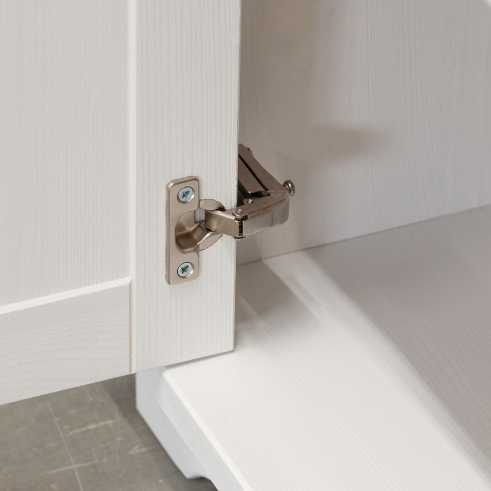 Прикроватная тумба с ящиком и дверью Харви с филенкой для спальни в викторианском стиле, тумба прикроватная деревянная белая с ящиком и дверцей на ножках напольная из массива сосны