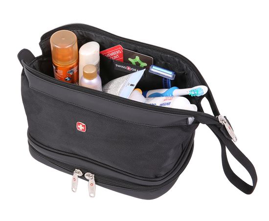 Несессер SWISSGEAR, чёрный, полиэстер, ПВХ, 1680D, 31х17х16 см