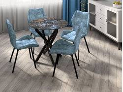 Столовая группа Рим-Монако СМ-5 ноги прямоугольные черные