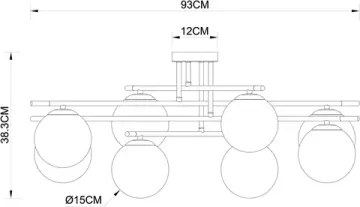 Потолочная люстра 8*E14 A2224PL-8BK медный Alcor Arte Lamp