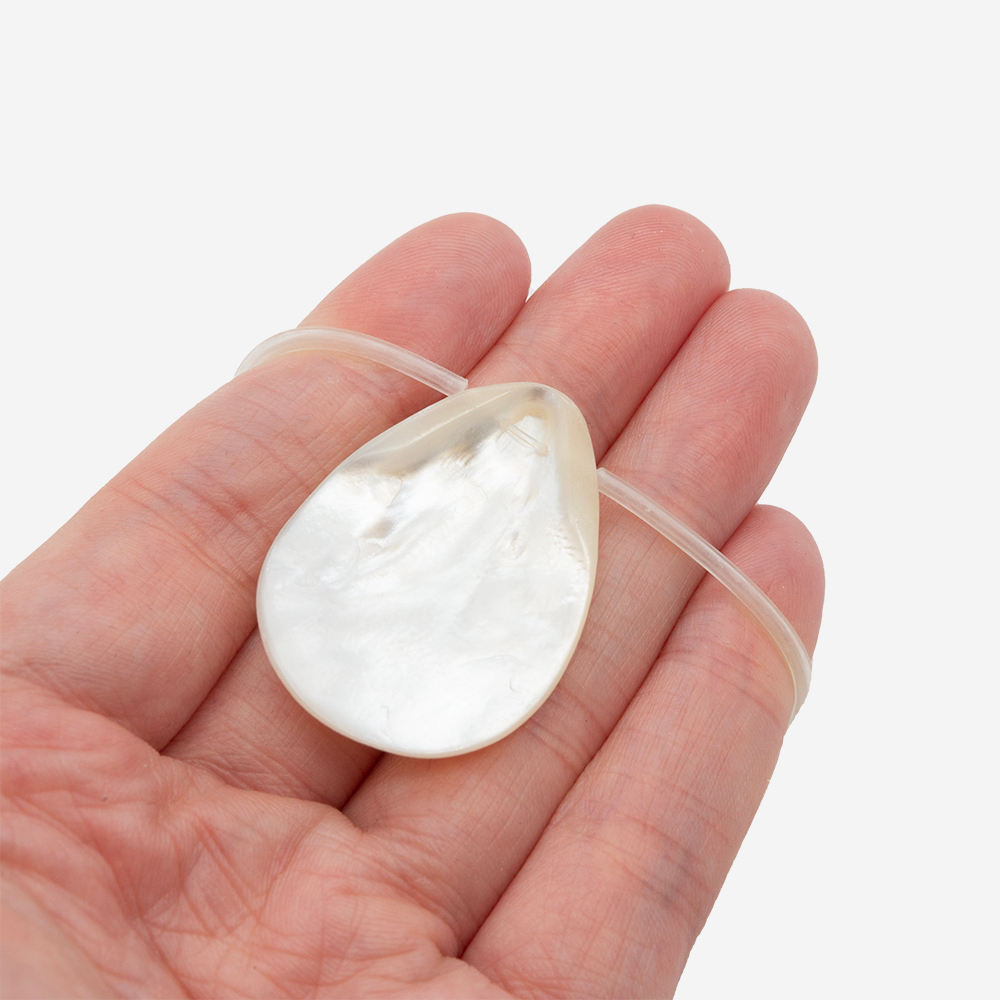 Капля из перламутра морских ракушек, 25*35мм, белый