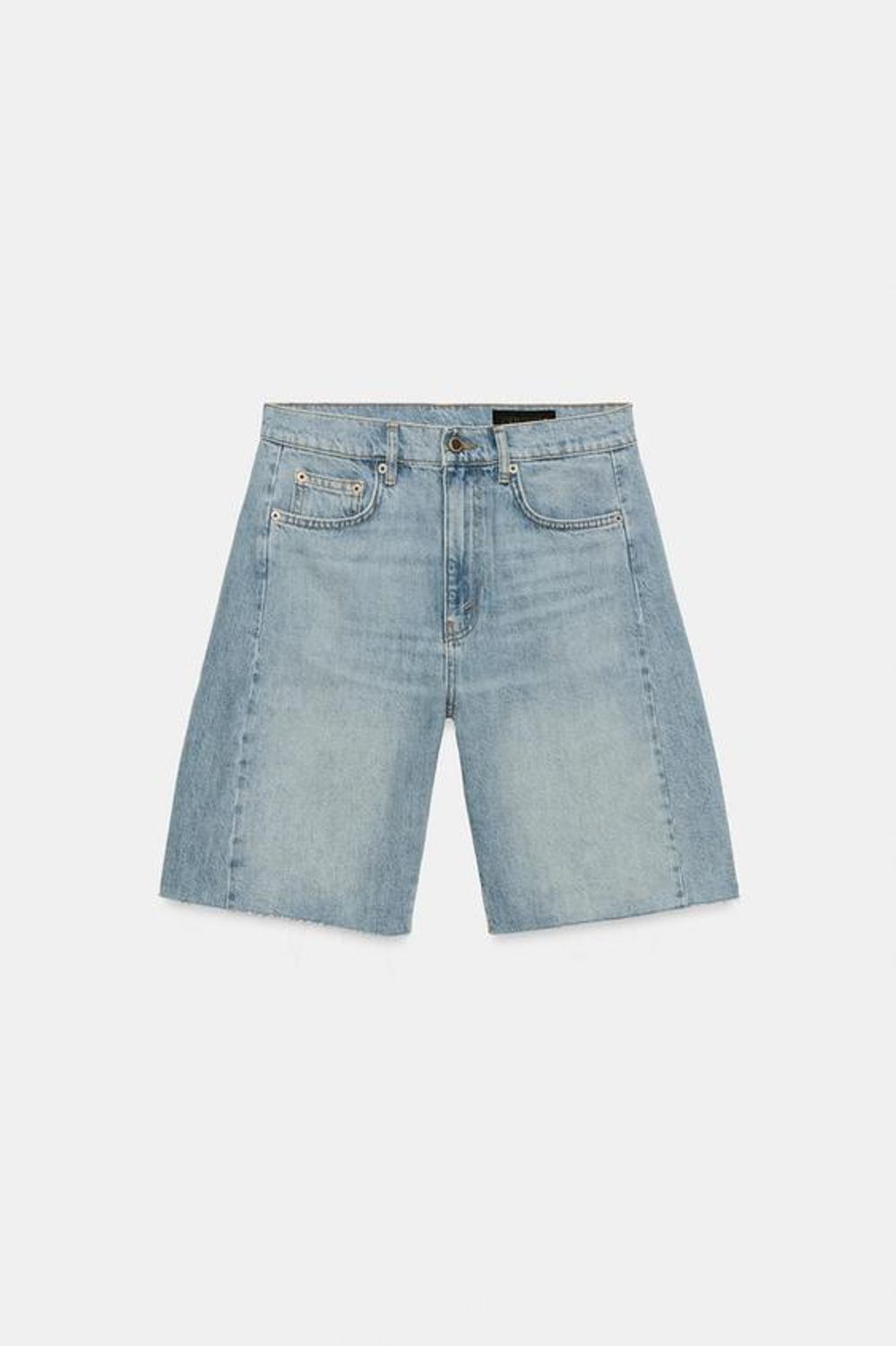 ZARA ДЖИНСОВЫЕ ШОРТЫ RELAXED СО СРЕДНЕЙ ПОСАДКОЙ — ZW COLLECTION, ГОЛУБОЙ