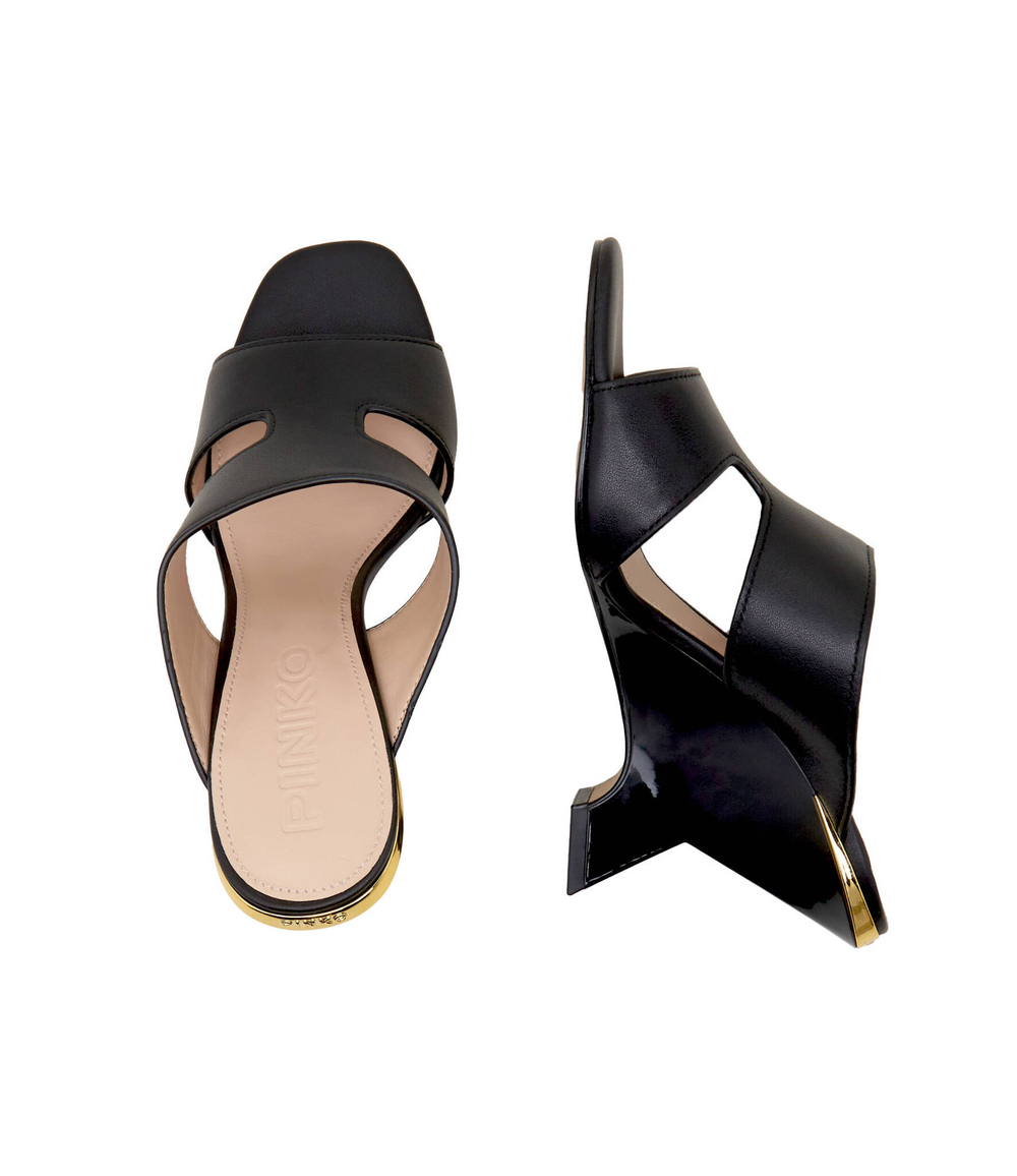 Шлепанцы кожаные darly 06 Pinko - черный(SD0043 P001)