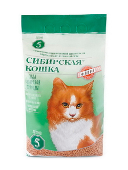 Сибирская Кошка Наполнитель древесный Флора