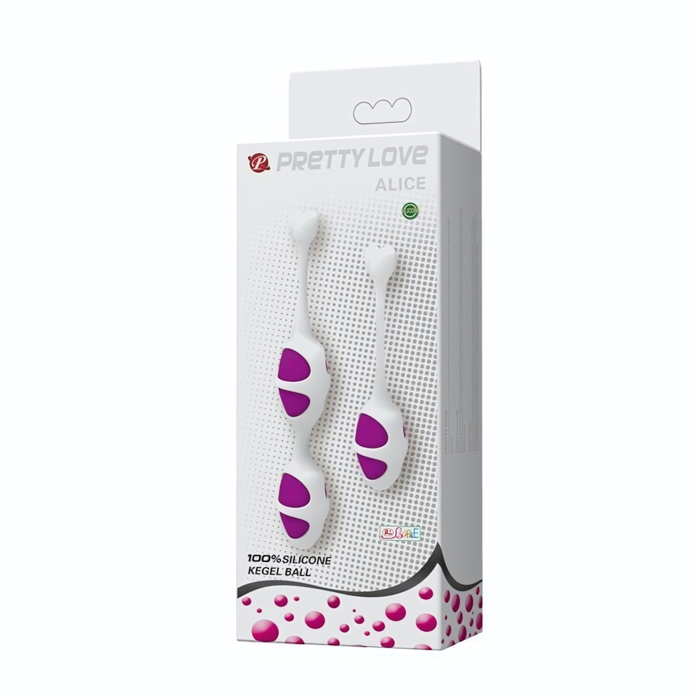 Фиолетовые вагинальные шарики из силикона: 2+1 (Цвет: фиолетовый)