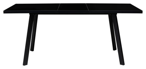 Стол ФИН 120 Черный, стекло/ Черный каркас