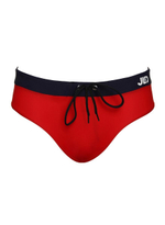 Классические мужские плавки с контрастным поясом (Размер: XXL) (Цвет: красный)