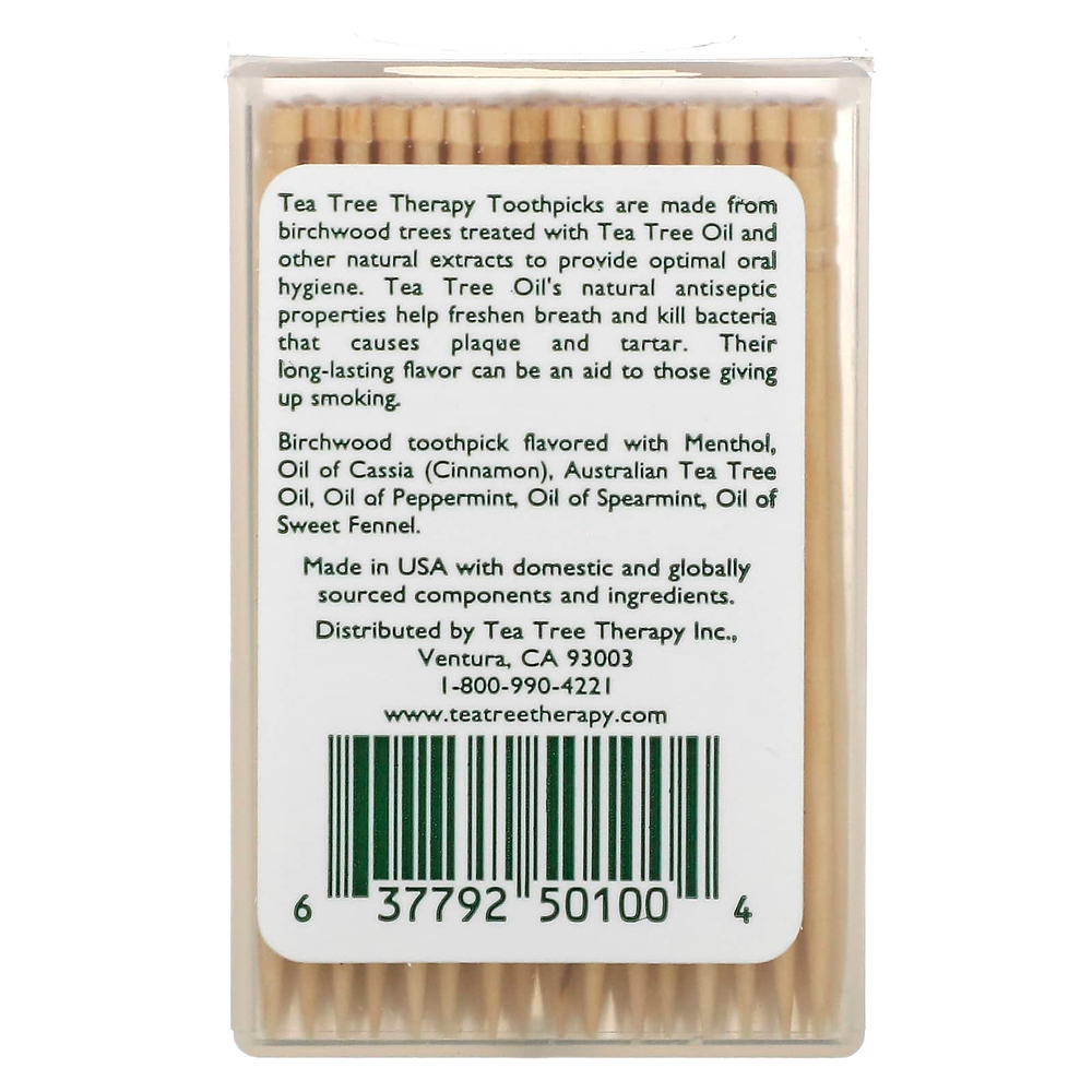 Tea Tree Therapy, Зубочистки Tea Tree TherapyToothpicks, мятные, примерно 100 штук