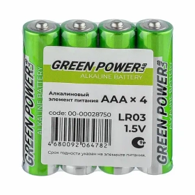 GREEN POWER lab Батарейка GREEN POWERlab LR03 AAA BOX20 Alkaline 1.5V, 20 шт.