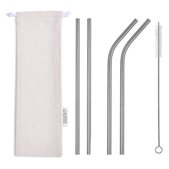 Набор металлических трубочек ZEERO "Для двоих" в чехле