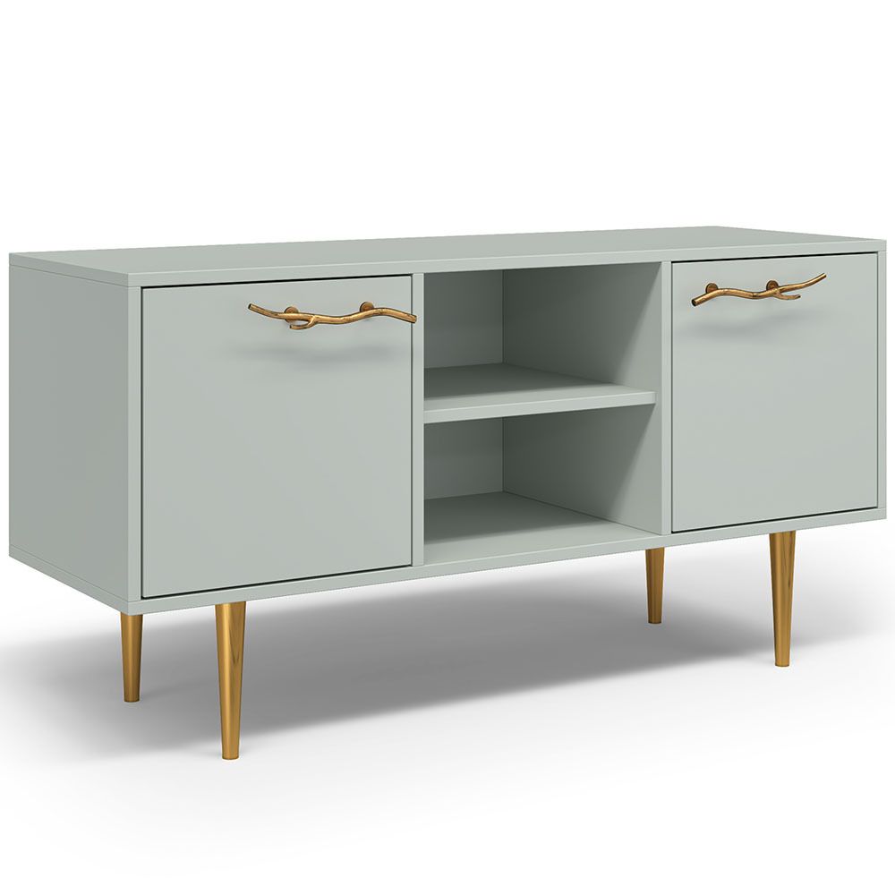 Тумба под ТВ Арт Колор matte 117см Стайл Голд Серый дым матовый