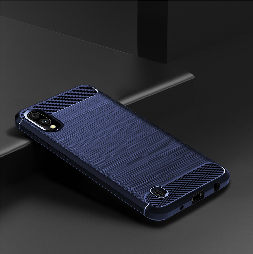 Чехол для Samsung Galaxy A10 (Galaxy M10) цвет Blue (синий), серия Carbon от Caseport