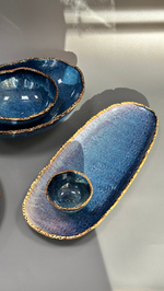 Блюдо овальное 35 см,фарфор,серия "Aqua Blue" P.L.