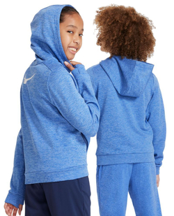 Детская теннисная толстовка Nike Kids Therma-FIT Multi+ Full-Zip Training Hoodie game royal/polar/white - Blue