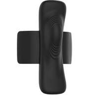 Чёрный вибромассажёр в трусики 9,6см с часами-пультом ДУ Anne's Desire Panty Pleasure Watchme Technology Black