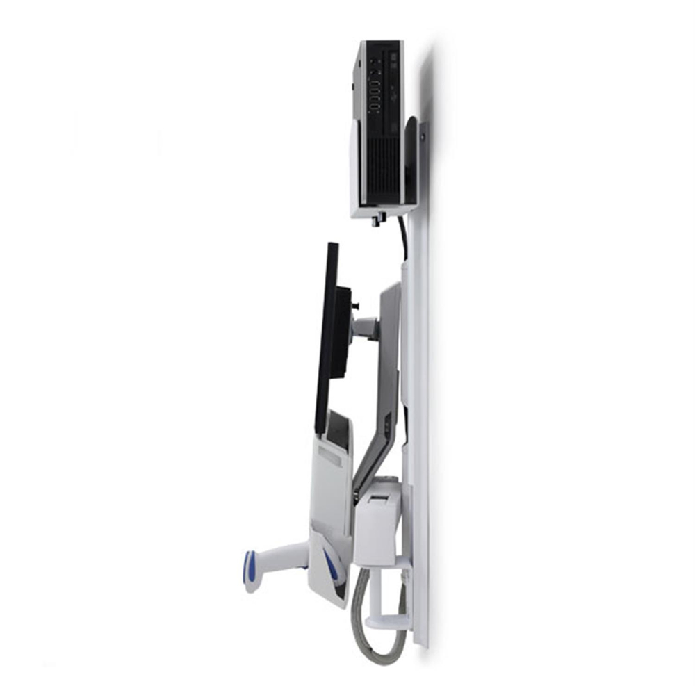 Крепление ''Рука'' Ergotron StyleView Sit-Stand Combo System с рабочей поверхностью и средним держателем CPU (45-270-026 / 45-270-216), Серебряный