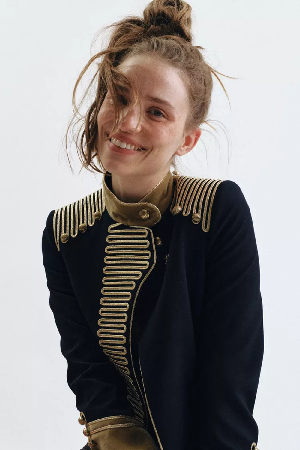 ZARA КУРТКА С ЗАСТЕЖКАМИ-АЛАМАРАМИ — ZW LIMITED EDITION, МОРСКОЙ ТЕМНО-СИНИЙ