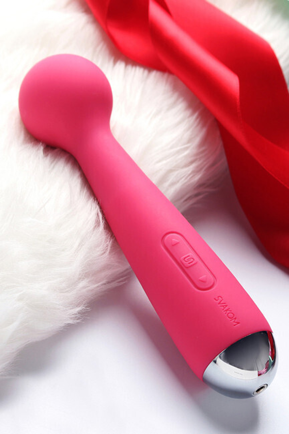 Мощный перезаряжаемый массажер Mini Emma (Цвет: розовый с серебряным)