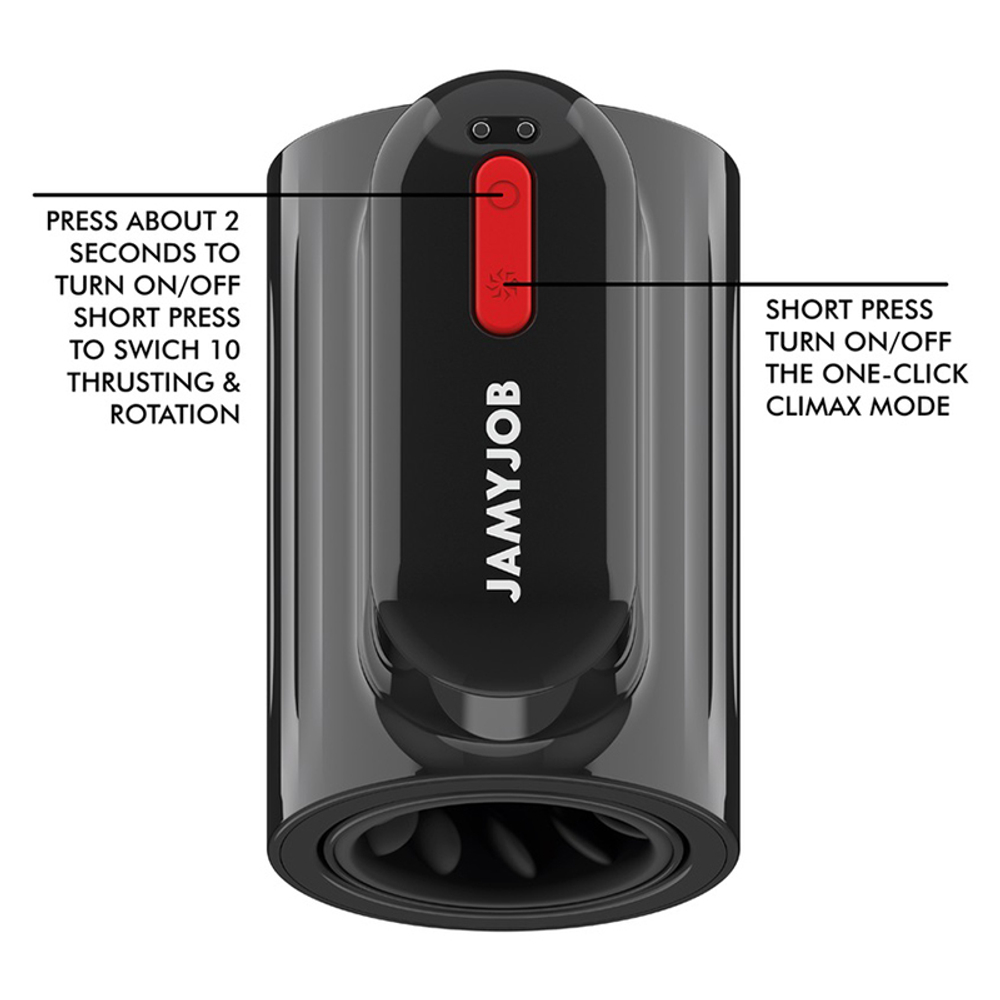 Автоматический мастурбатор 13см с поступательными движениями и функцией вращения JamyJob Vortex Thrusting Masturbator