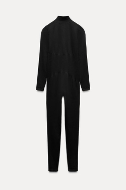 ZARA УТЕПЛЕННЫЙ КОМБИНЕЗОН , ЧЕРНЫЙ