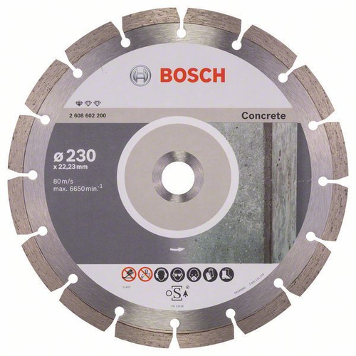 Алмазный отрезной круг по бетону Bosch Standard for Concrete 230x22.23x2.3x10 мм 2608602200