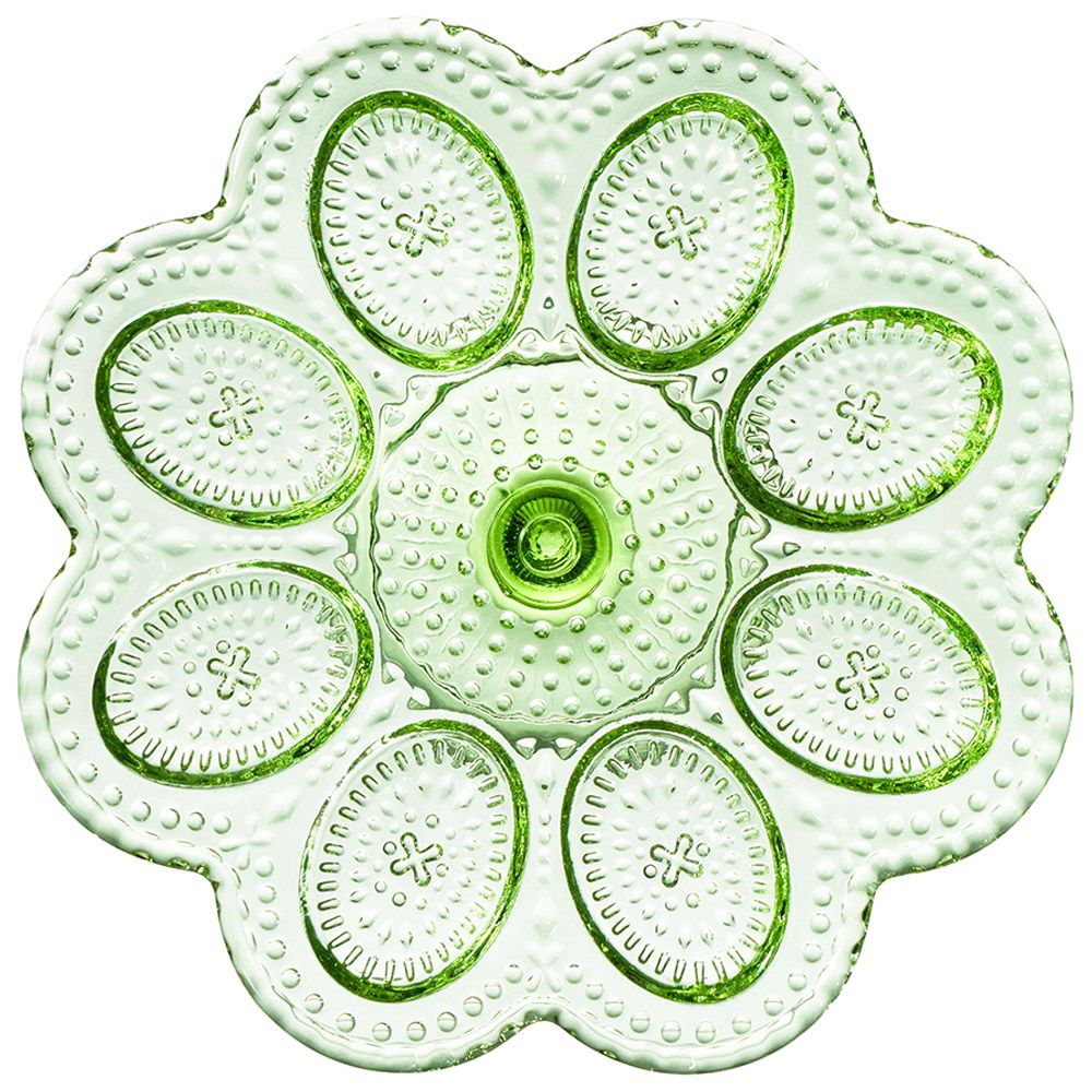 ПОДСТАВКА ДЛЯ 8 ЯИЦ "SUNDAY" GREEN НА НОЖКЕ 21*7 СМ