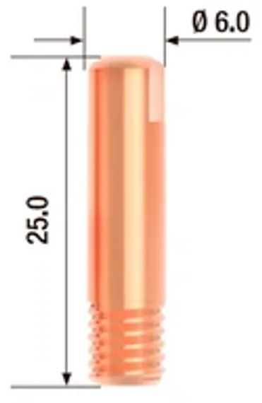 Наконечник контактный Fubag CuCrZr M10×35×1,0 мм, арт. FB.CTM10.35-10, 25 шт