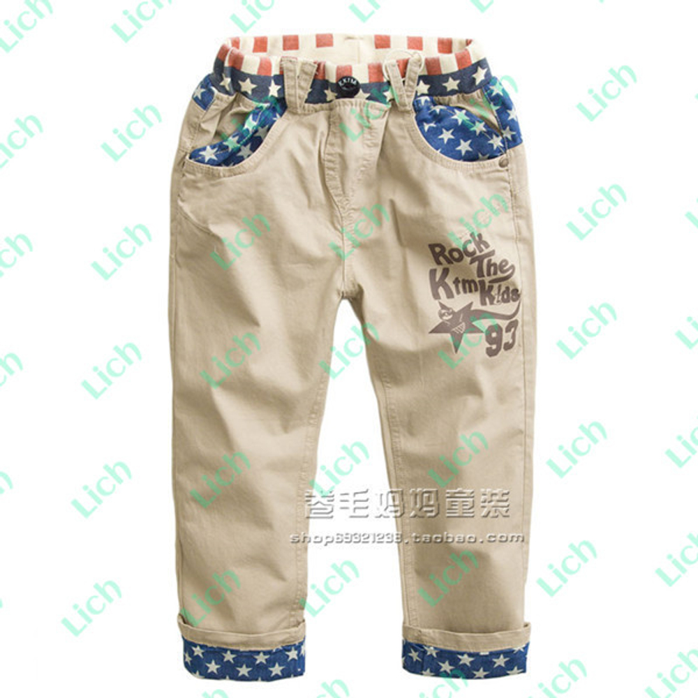 Штаны с поясом со стилизацией под американский флаг