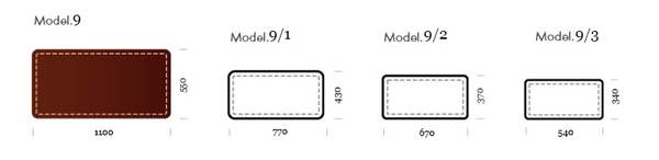 Бювар - коврик из кожи для стола, Модель 9.