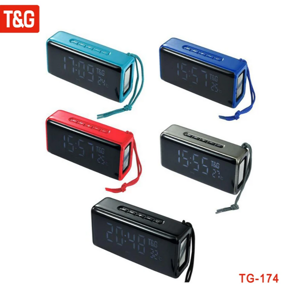 Беспроводная колонка TG-174 (5W/TF/USB/FM) ЧАСЫ