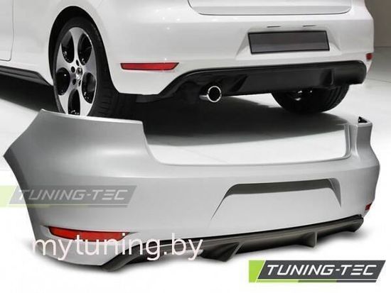Задний бампер GTI STYLE под одиночный выхлоп для Volkswagen Golf 6(V)