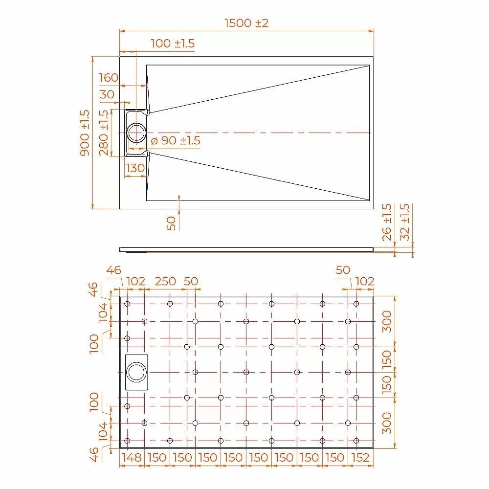 Душевой поддон RGW TUS-W 553702915-01 90x150 белый